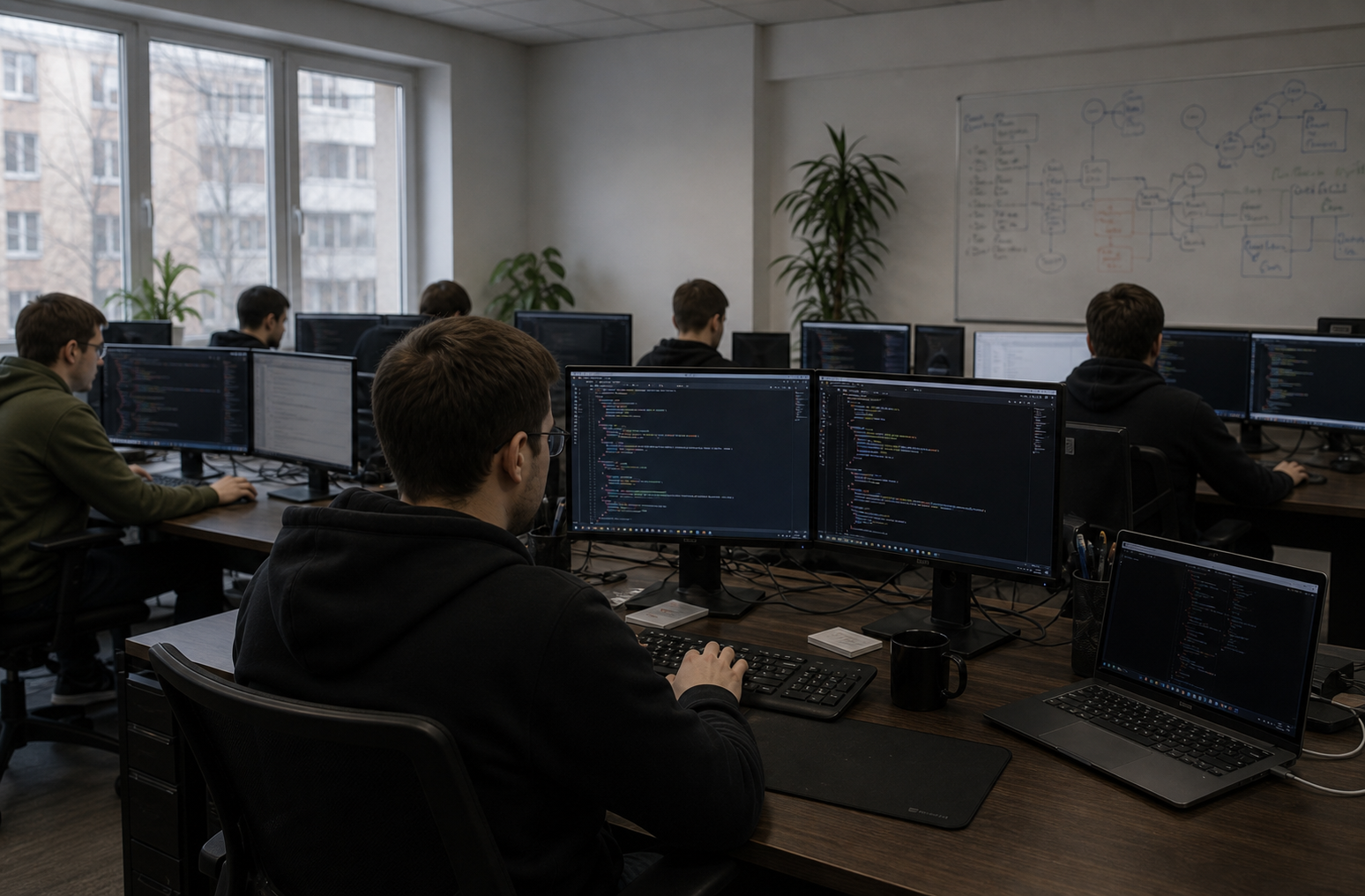 Команда 2Cloud работает в офисе в Жигулёвске